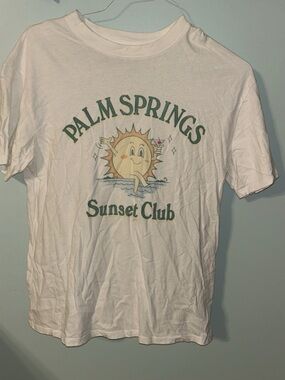 Abercrombie & Fitch White Palm Springs Sunset Club Graphic Tee